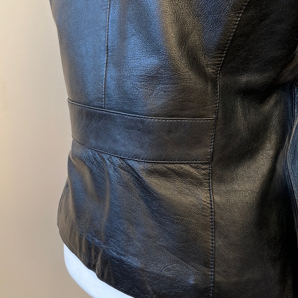 Wilsons Maxima - Genuine Black Leather Vintage 90’s Blazer - Size Medium - Picture 8 of 14